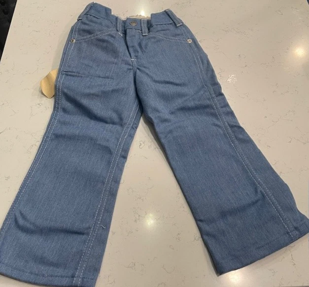 De Colección Toughskins Niños 4 Vaqueros Slim Denim Vintage Años 70-80 Azul Pantalones Nuevos con Etiquetas Foto 3 de 4