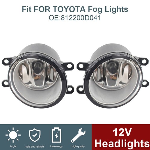Pair Front Fog Light Lamps With H11 Bulbs – Fits Toyota Prius 2004-2009 – Clear Lens, Black Housing – AUTOXBERT