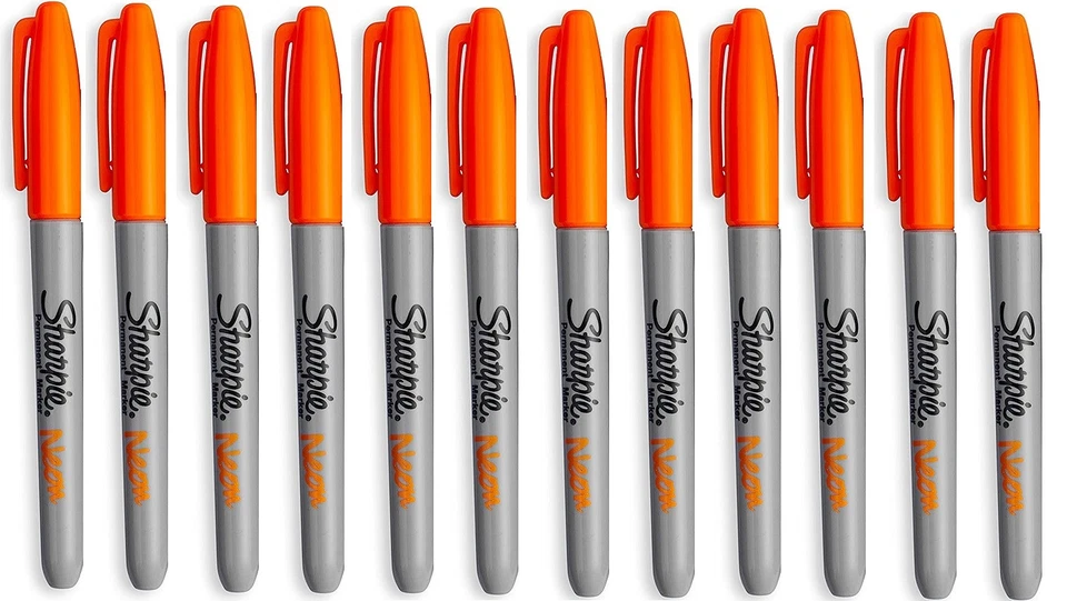 Sharpie Fine Permanent Marker Stift Neon Orange 12 Packung