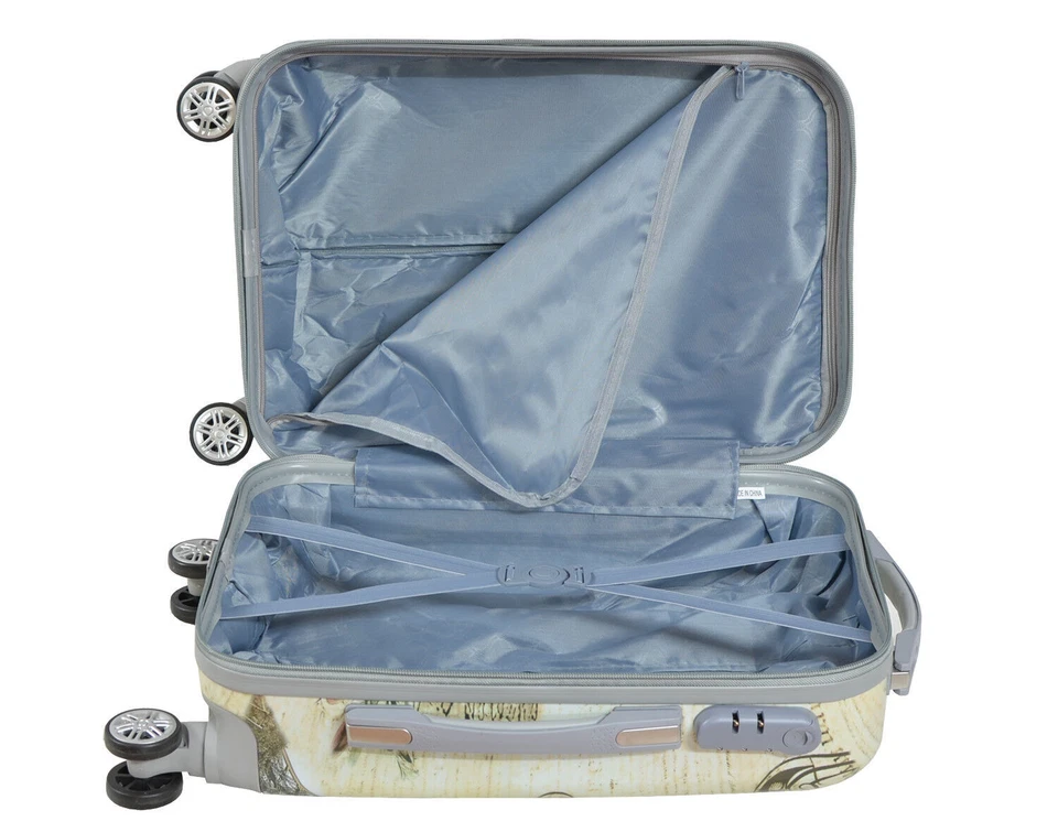 Maleta de cabina rígida de 4 ruedas fantasia varios equipaje mano viaje - Imagen 2 de 4