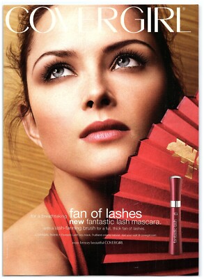 2004 Covergirl Print Ad, Model Tasha Tilberg Makeup Pinup Fantastic Lash Mascara