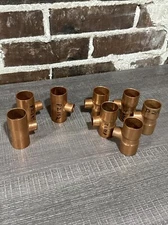 Lot Of 8! - EPC  1" x 1" x 1/2" Copper Sweat Tee’s
