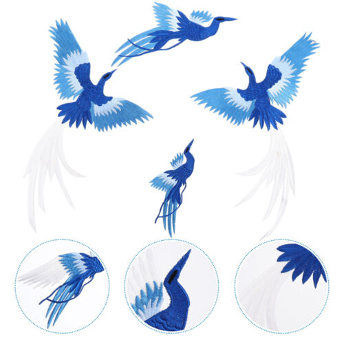 4PCS Phoenix Vogel Patch zum Aufnähen, Damenbekleidung Accessoire (blau) - Bild 1 von 12