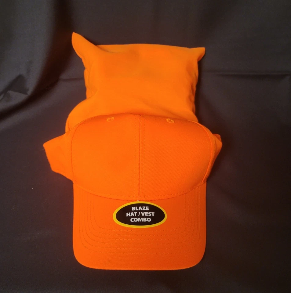 Hunting Shooting Safety Vest and Hat Combo Blaze Orange Adjustable One Size - Image 2 of 4
