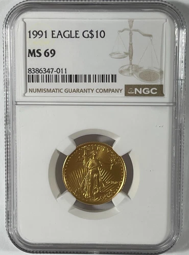 1991 Gold $10 Eagle NGC MS69 Key date (#21250)