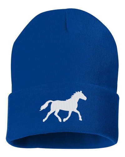 RUNNING HORSE Embroidered Cuffed Beanie 