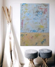 62”X43” Mark Little, Original, Canvas Professional painting￼ Abstract,Modern