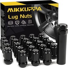 MIKKUPPA 23PCS Spline Lug Nuts. 1/2-20. 17Mm Hex. Black for Jeep Wrangler