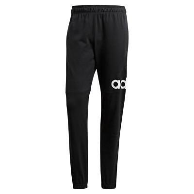 adidas ESSENTIALS PERFORMANCE LOGO TRACK PANTS BLACK BOTTOMS JOGGERS GYM  LOUNGE | eBay