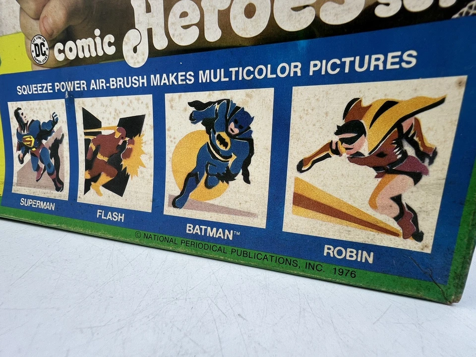 Ideal DC COMICS BATMAN SUPERMAN FLASH Spray & Play Airbrush Set - 1976 New# MH - Image 3 of 4