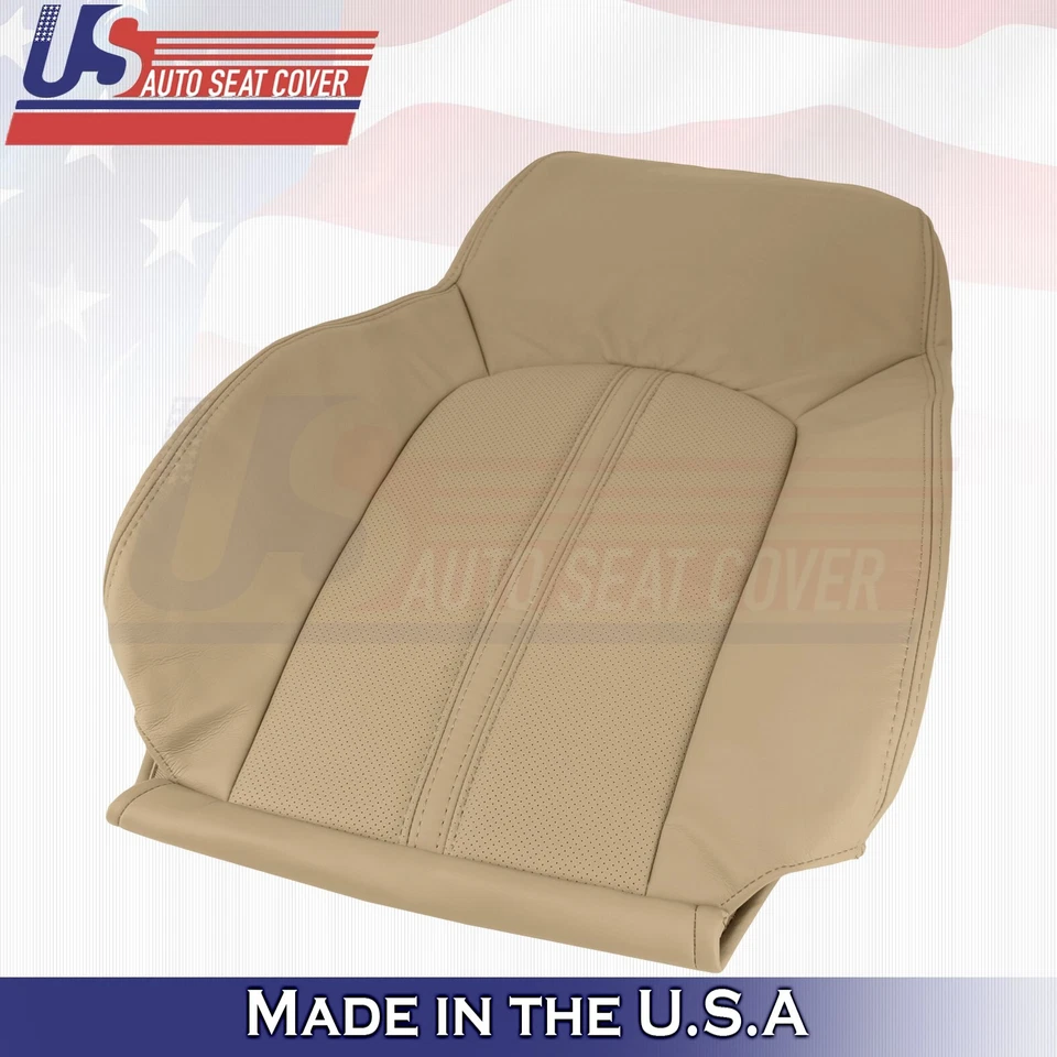 Cubiertas de asiento de cuero tostadas para la parte superior e inferior del conductor delantero para Cadillac CTS 2008 a 2013 Foto 2 de 4