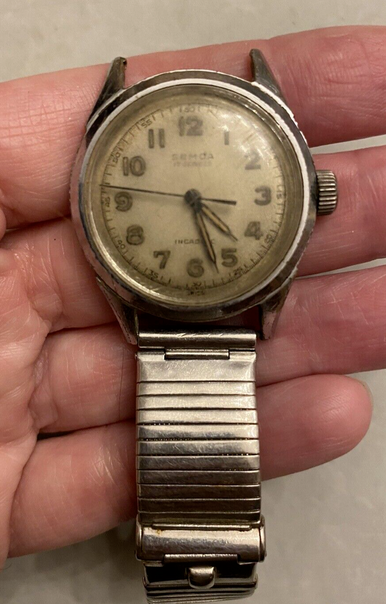 Vintage SEMCA 17 Jewel, WW2 1940s Military Watch. RUNS! | eBay