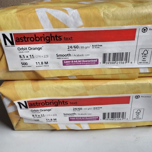 2 Reams Neelah Astrobright Orbit Orange 8.5x11 500 Sheets/Ream 1000 sheets total - Picture 4 of 11