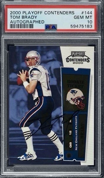 Tom Brady Autographed Signed 2000 Playoff Contenders #144 PSA 10 