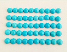 10 Round Shaped Natural Arizona Turquoise Cabochons 5mm