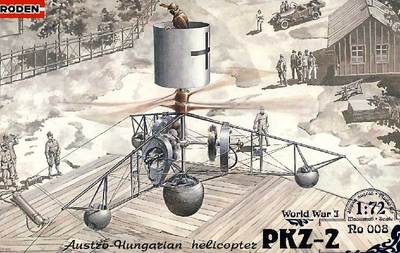 RODEN PKZ-2 Österreichisch-Ungarischer Helikopter Hubschrauber 1:72 Modell Tipp