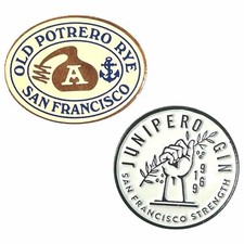 Junipero Gin Old Potrero Rye 2 Sf Distillery Promo Pin Lot Anchor Steam San Fran