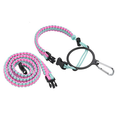 Wasserflasche Griff, geflochten Schlüsselband Clip D Ringe schwarz, Farbe 16
