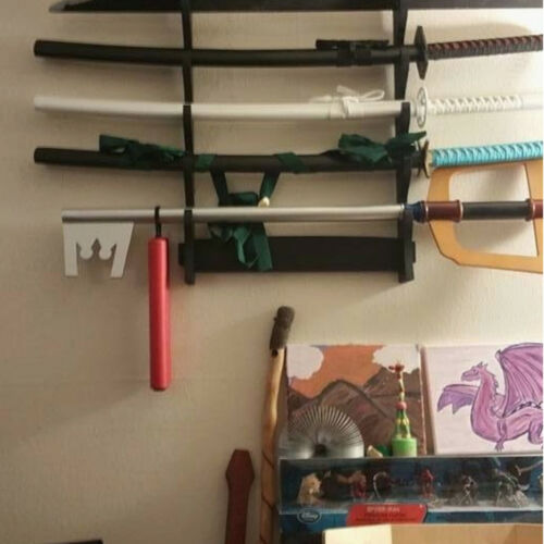 5-Tier Sword Holder Wall Mount Samurai Stand Display Katana Wall Hanger Rack AU - Picture 3 of 10