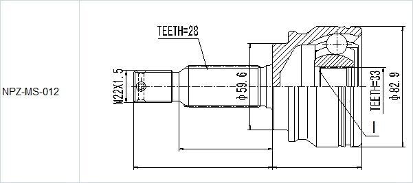 GIUNTO Omocinetico ESTERNO MITSUBISHI LANCER CY3/4 1.8, 2.0 07-