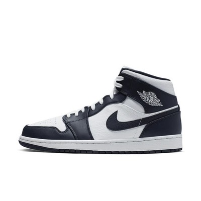 Nike Air Jordan 1 Mid Obsidian Blue Gold Sneaker