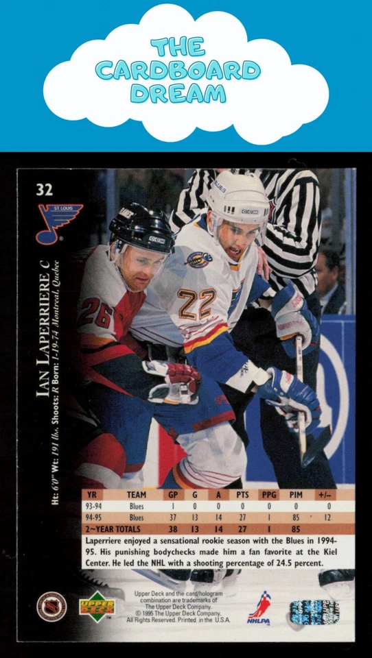 Ian Laperriere 1995-96 Upper Deck #32 St. Louis Blues Hockey Card - Image 2 of 2
