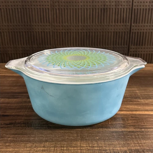 Vintage Pyrex Spirograph 475 Promotional Casserole Dish With Lid 🚩AS IS 🚩