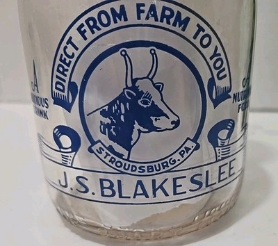VTG Maple Bank Dairy Blakeslee Stroudsburg PA COW Blue Pyro  OVER FLOW TOP