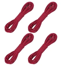 4 Pcs Faux Suede Leather Cord, 2.6mm x 5.5 Yards Flat String, Red