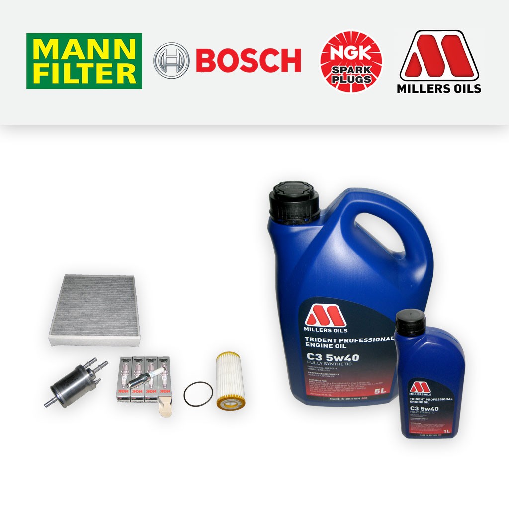 SERVICE KIT for AUDI A1 S1 QUATTRO OIL FUEL CABIN FILTERS PLUGS +OIL (2014-2018)