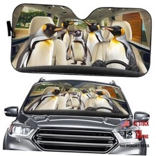 Car Front Windshield Sun Shade Cover, Auto Sunshade for Car Truck SUV Penguin