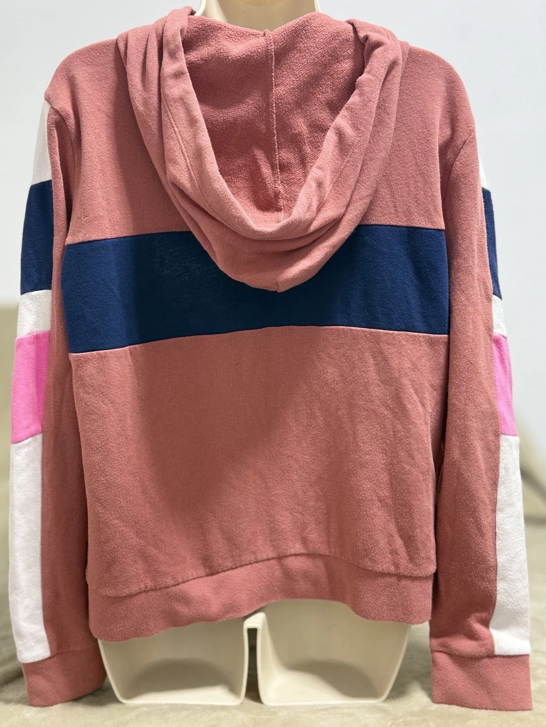 UNDERCOVER Felpa con cappuccio e zip ROSA Victoria's Secret color block blu bianco grande palestra scuola classe