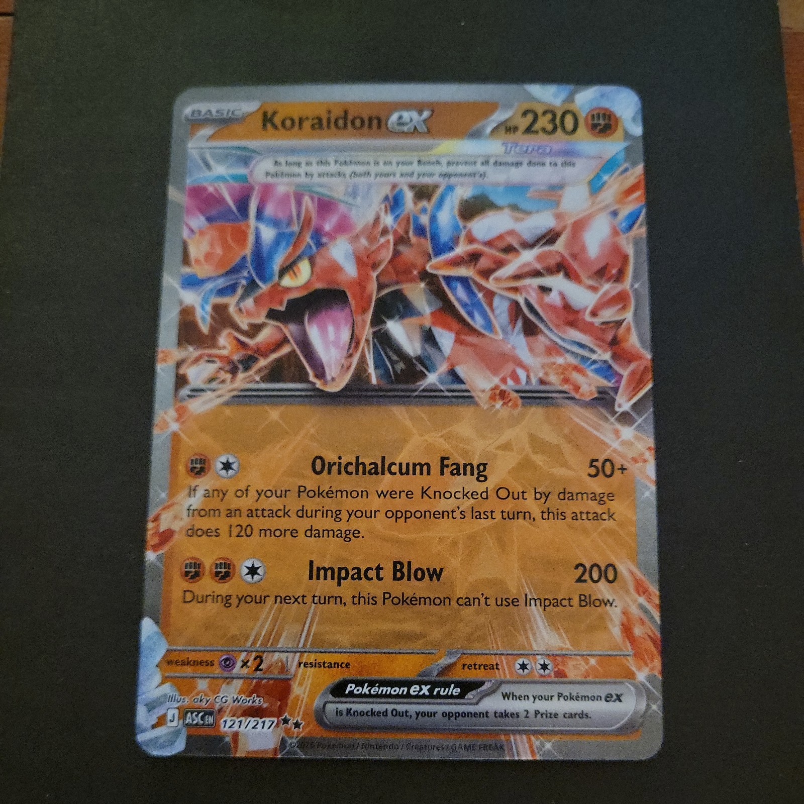 Koraidon ex 121/217 DOUBLE RARE HOLO ASCENDED HEROES Pokemon TCG English Foil EN