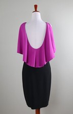 RALPH LAUREN Black Label Collection Silk Contrast Ruffle Back Dress Size 4
