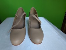 NEW CAPEZIO Beige Leather Social Dance Shoes 5 1/2 W