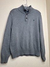 Polo Ralph Lauren Fisherman Sweater 3 Buttons Men  s SZ S Cotton  122