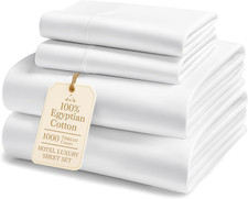 100 Egyptian Cotton Sheets Queen Size - Luxury 1000 Thread Count Naturally Cool