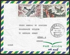 GABON 1964 Cover Libreville to Ottawa Ontario Canada