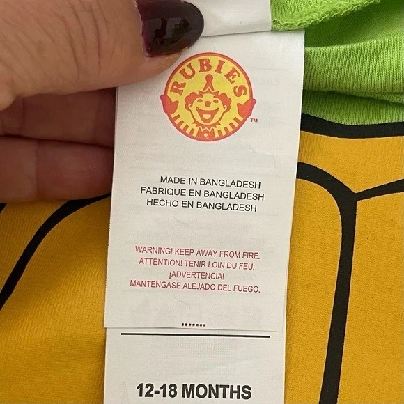 Disfraz Tortuga Ninja Rubíes Niños - Verde Amarillo Nuevo sin Etiqueta 12-18 Meses Foto 3 de 4