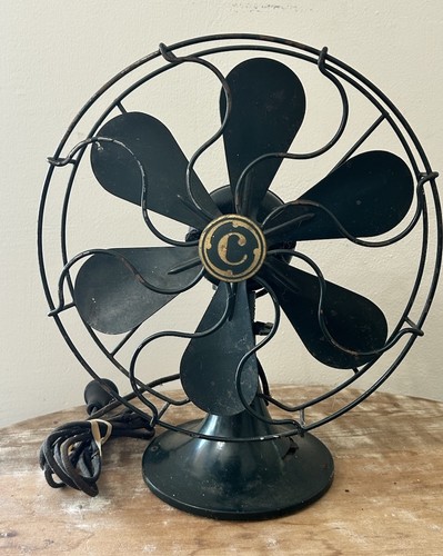 Command-Air 10” Oscillating Table Fan Metal Blade Vintage Antique 2405