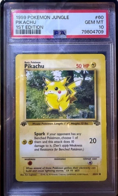 1999 Pokémon Jungle Pikachu #60/64 1st Edition PSA 10 GEM MINT SALES ARE FINAL