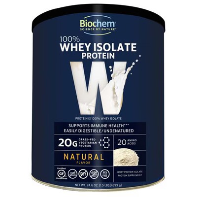 Worldwide 2 X Biochem Sports 100% Whey Isolate Protein Natural -- 24.6 oz