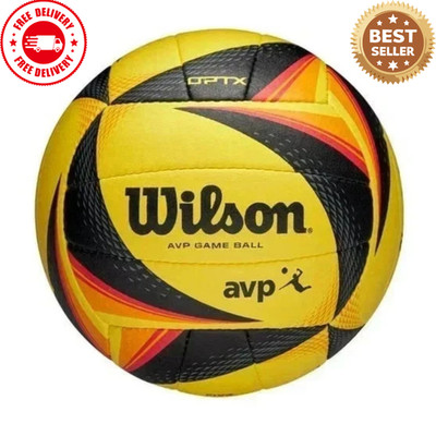 Wilson AVP OPTX Official Beach Volleyball Tour Match Game Ball - Black/Yellow.
