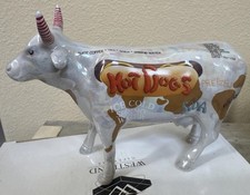 Cow Parade, #9158, HOT DOG Figurine,2000, Westland Giftware, w/ Box & Tag, VTG.