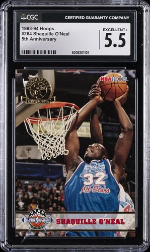 1993-94 HOOPS 5TH ANNIVERSARY#264 SHAQUILLE O'NEAL CGC 5.5