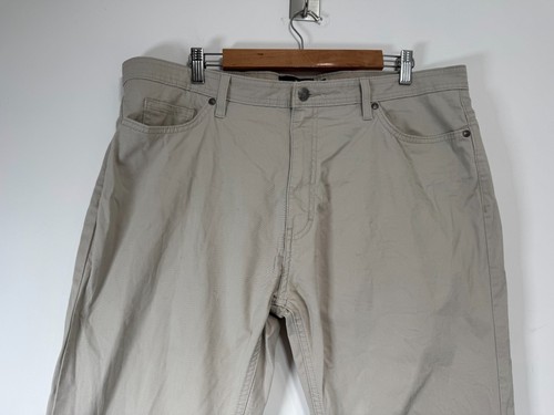 M&S Blue Harbour Luxury Chino Trousers Mens W38 L31 Stone Beige Tapered Stretch - Picture 2 of 9