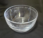 Simon Pearce Emerson Quote Friendship Bowl 8.5” Hand Blown Glass Signed