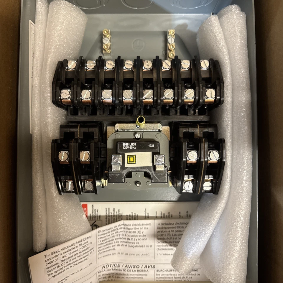 SQUARE D 8903-LG0012V02 Electronic Held 12 POLE LIGHTING CONTACTOR 120V COIL - Image 3 of 3