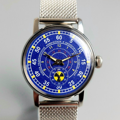 Soviet Vintage Watch Pobeda Sturmanskie Yuri Gagarin Men's Wristwatch Blue Dial
