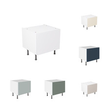KitchenKit Slab 600mm Belfast Sink Unit White Body Kitchen Cabinet
